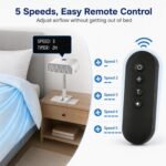 Bed Fan Cooling System for Hot Sleepers, Under Sheet Fan with 5-Speed Adjustment - Image 4