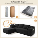 105" Cloud Modular L-Shape Sofa - Boneless Design & Corduroy Upholstery with Deep Seat - Left Facing Chaise, Beige - No Assembly Required - Image 2