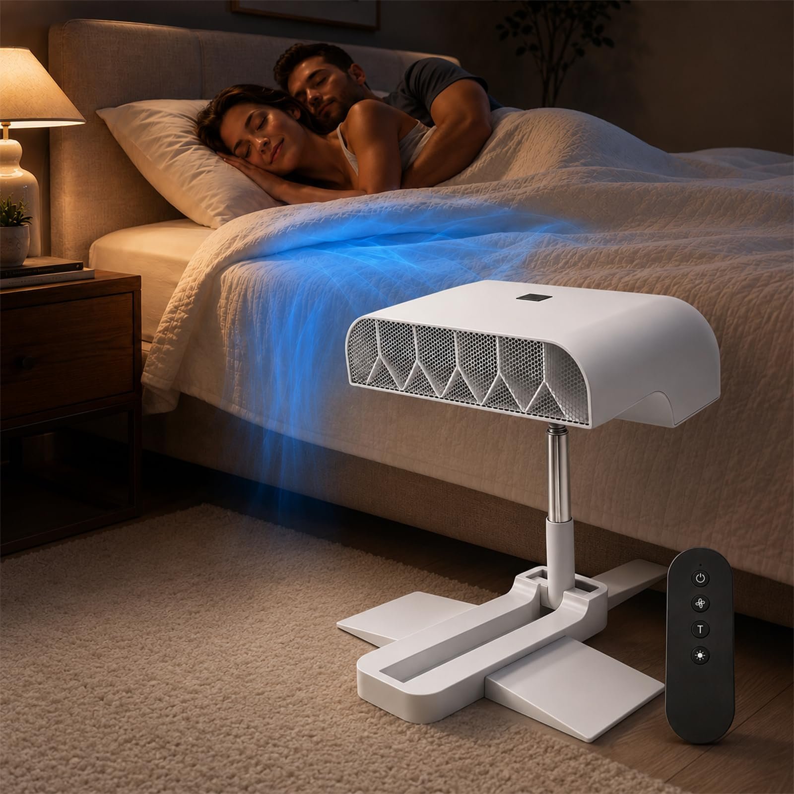 Version 1.0.0 Bed Fan Cooling System for Hot Sleepers, Under Sheet Fan with 5-Speed Adjustment - Image 1
