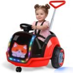 Kids 12V Electric Ride On Car with Remote Control, LED Display, Music & 5-Point Safety Belt - Image 3