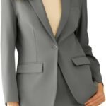 Women's Professional Suit 2 Piece Slim Fit Outfit Business Office Work | Blazer Pants Suits,Business Casual Tuxedo for Women,Pockets,Long Sleeve,Wrinkle-Free,Solid,Open Front,Graduation