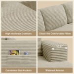 105" Cloud Modular L-Shape Sofa - Boneless Design & Corduroy Upholstery with Deep Seat - Left Facing Chaise, Beige - No Assembly Required - Image 12