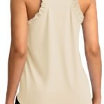 Women Workout Tank Tops Ruffle Sleeveless Athletic Tanks | UPF 50+ , Racerback, Crewneck, Casual Loose Running,Cute Shirt Gym Athletic