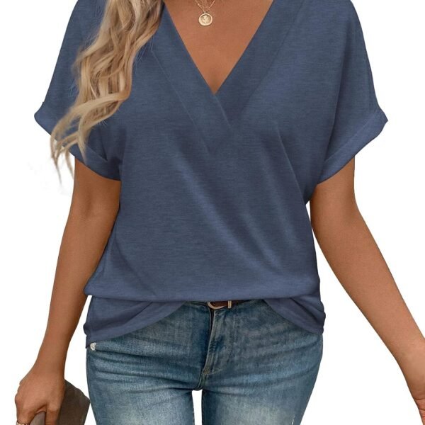 T Shirts Short Sleeve V Neck Tees Womens Tops Beach Vacation Fashion Clothes  Casual Summer Spring Fall Outfits
