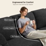 105" Cloud Modular L-Shape Sofa - Boneless Design & Corduroy Upholstery with Deep Seat - Left Facing Chaise, Beige - No Assembly Required - Image 5