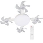 Ceiling Fan Light with Remote Control – E26/E27 Socket LED Fan for Bedroom, Living Room & Kitchen
