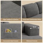 105" Cloud Modular L-Shape Sofa - Boneless Design & Corduroy Upholstery with Deep Seat - Left Facing Chaise, Beige - No Assembly Required - Image 14