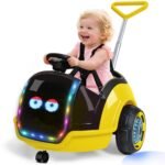 Kids 12V Electric Ride On Car with Remote Control, LED Display, Music & 5-Point Safety Belt - Image 2