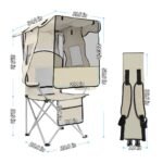 Ptlsy Camping Chair with Shade Canopy for Adults, Quick Shade Canopy Folding Chair for Outdoor Sports with Cup Holder, Side Pocket for Camp, Beach, Tailgates, Fishing Support 330LBS (White & Blue) - Image 9