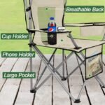 Ptlsy Camping Chair with Shade Canopy for Adults, Quick Shade Canopy Folding Chair for Outdoor Sports with Cup Holder, Side Pocket for Camp, Beach, Tailgates, Fishing Support 330LBS (White & Blue) - Image 8