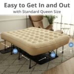 Queen Self-Inflating Air Mattress with Built-In Frame – Portable Inflatable Bed with Pump & Carry Case - Image 6