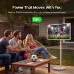 32” 4K Smart Portable TV – Touchscreen Display with Rolling Stand & Built-In Battery - Image 4