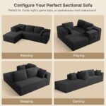 105" Cloud Modular L-Shape Sofa - Boneless Design & Corduroy Upholstery with Deep Seat - Left Facing Chaise, Beige - No Assembly Required - Image 20