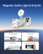 TELESIN Magnetic Phone Camera Grip & C03 Magnetic Selfie Light Creator Kit | Fun Shot Selfie Grip Handle Bundle Kit Compatible for iPhone Magsafe & Android Selfies/Photography/TikTok/Zoom Calls/Video - Image 4