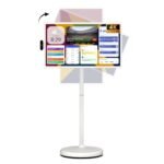 32” 4K Smart Portable TV – Touchscreen Display with Rolling Stand & Built-In Battery